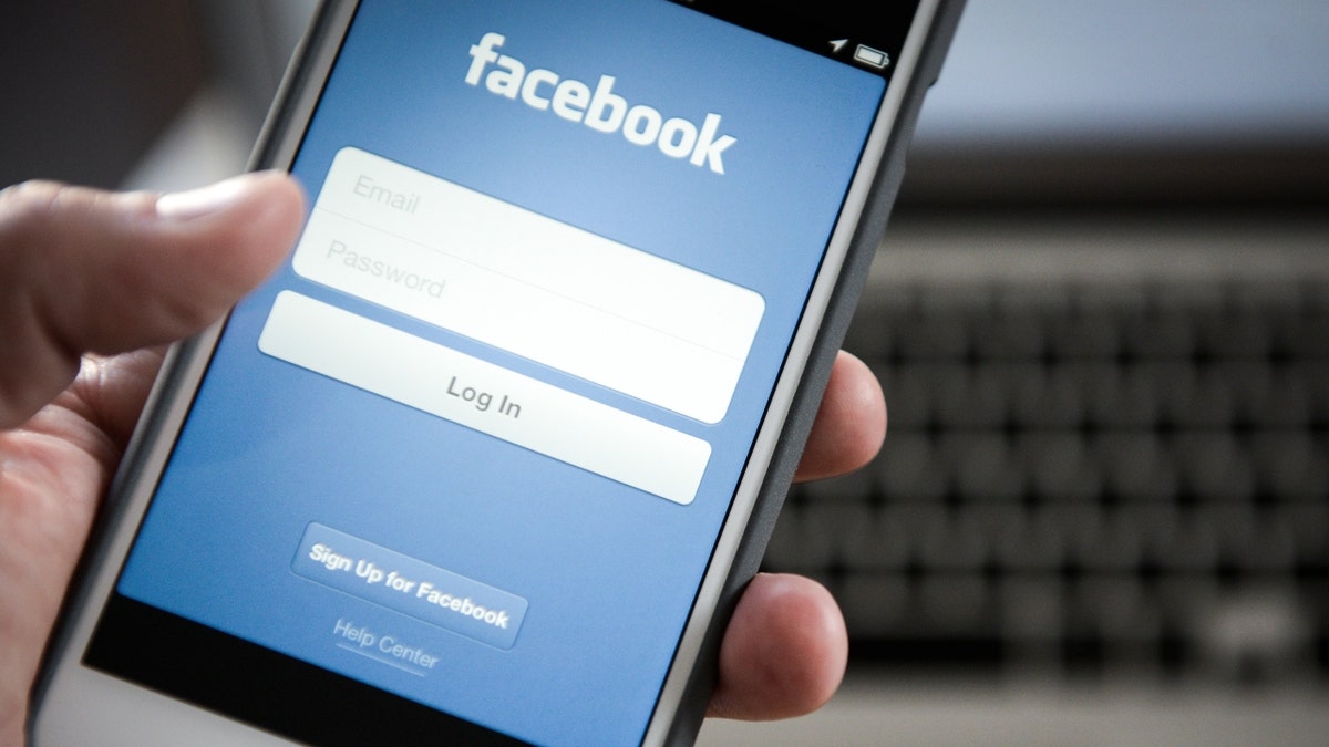 The Facebook login screen on an iPhone